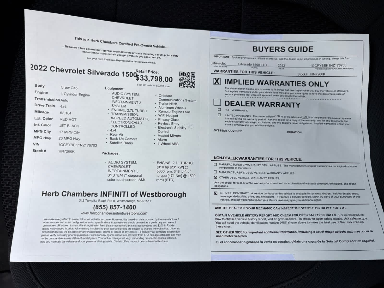 used 2022 Chevrolet Silverado 1500 LTD car, priced at $28,788