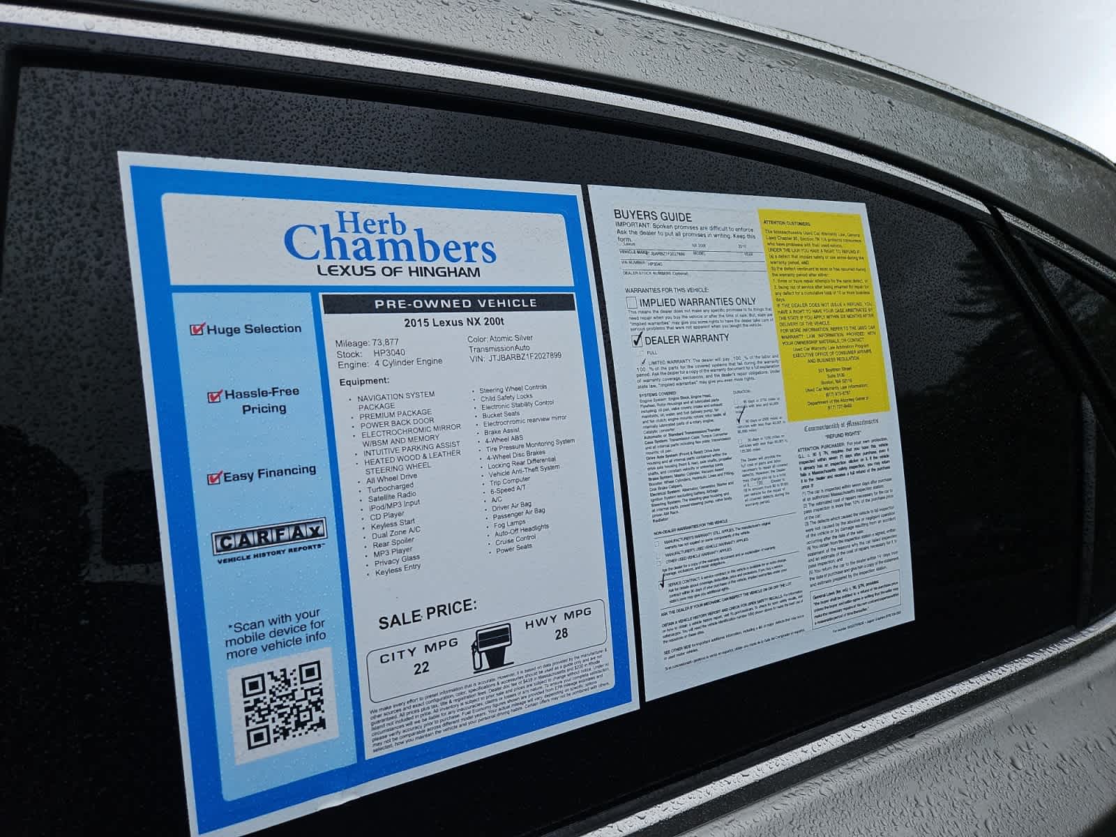 used 2015 Lexus NX 200t car, priced at $19,998