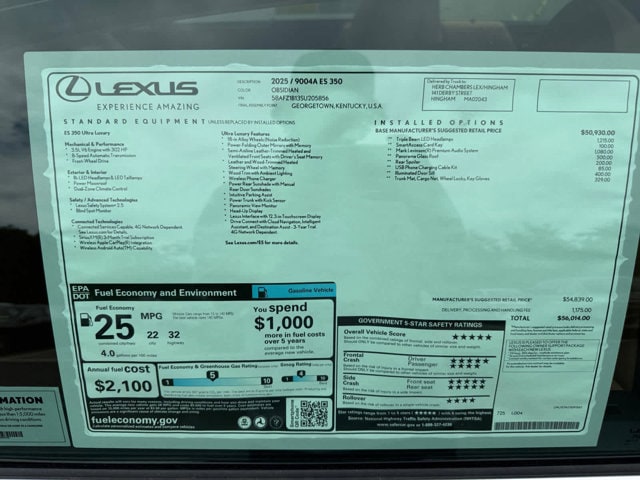 new 2025 Lexus ES car
