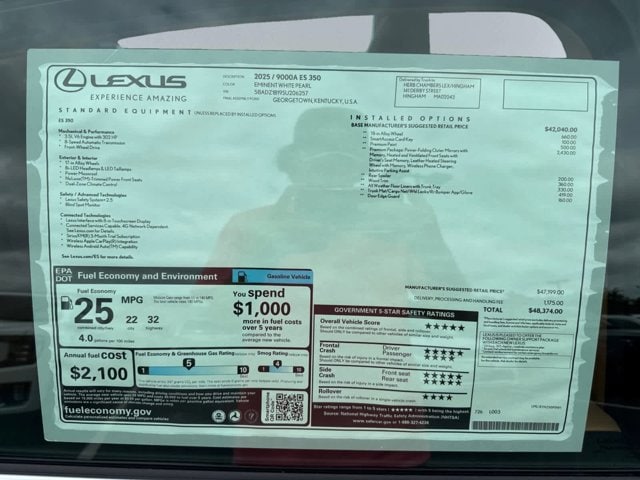 new 2025 Lexus ES 350 car