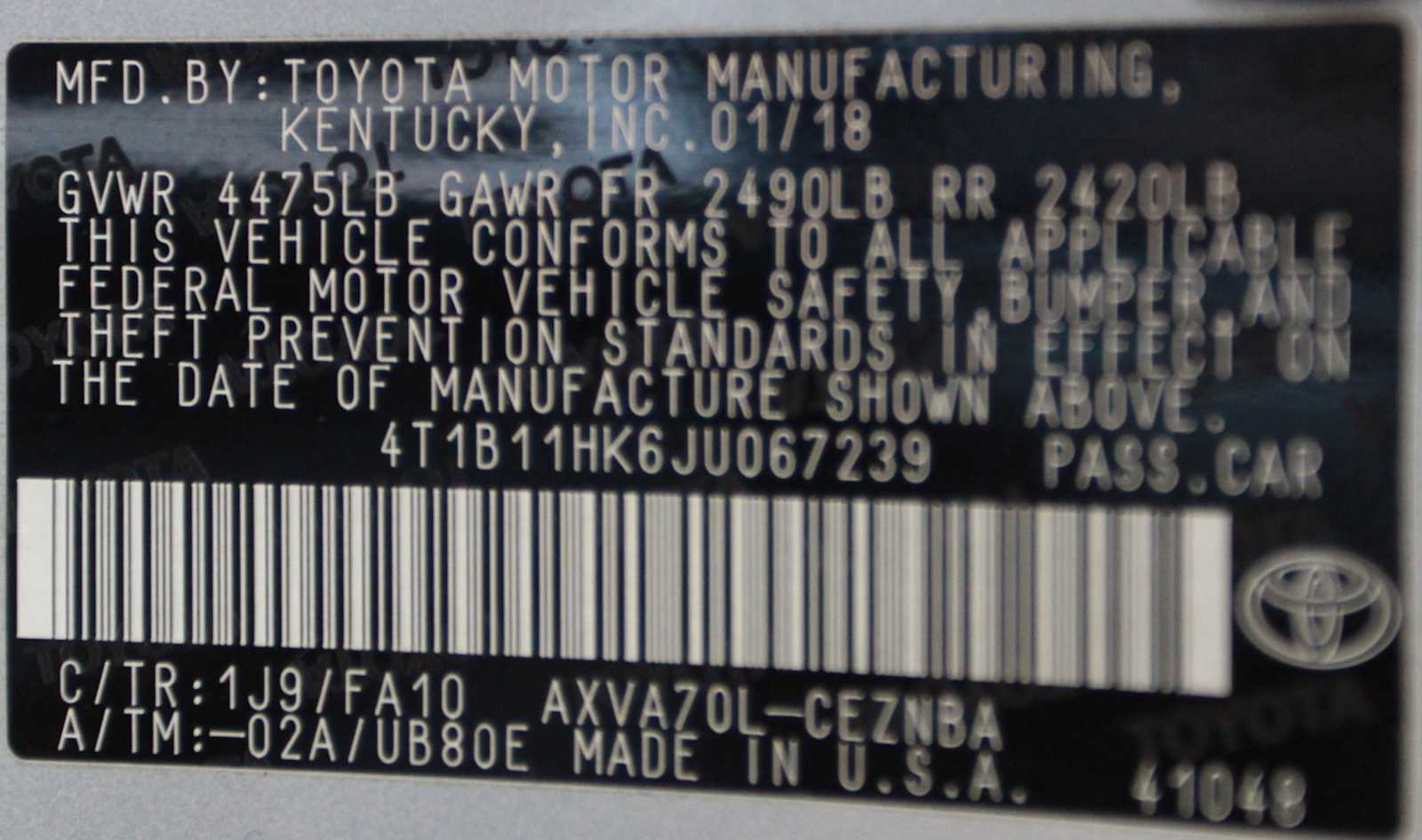 used 2018 Toyota Camry car, priced at $17,297