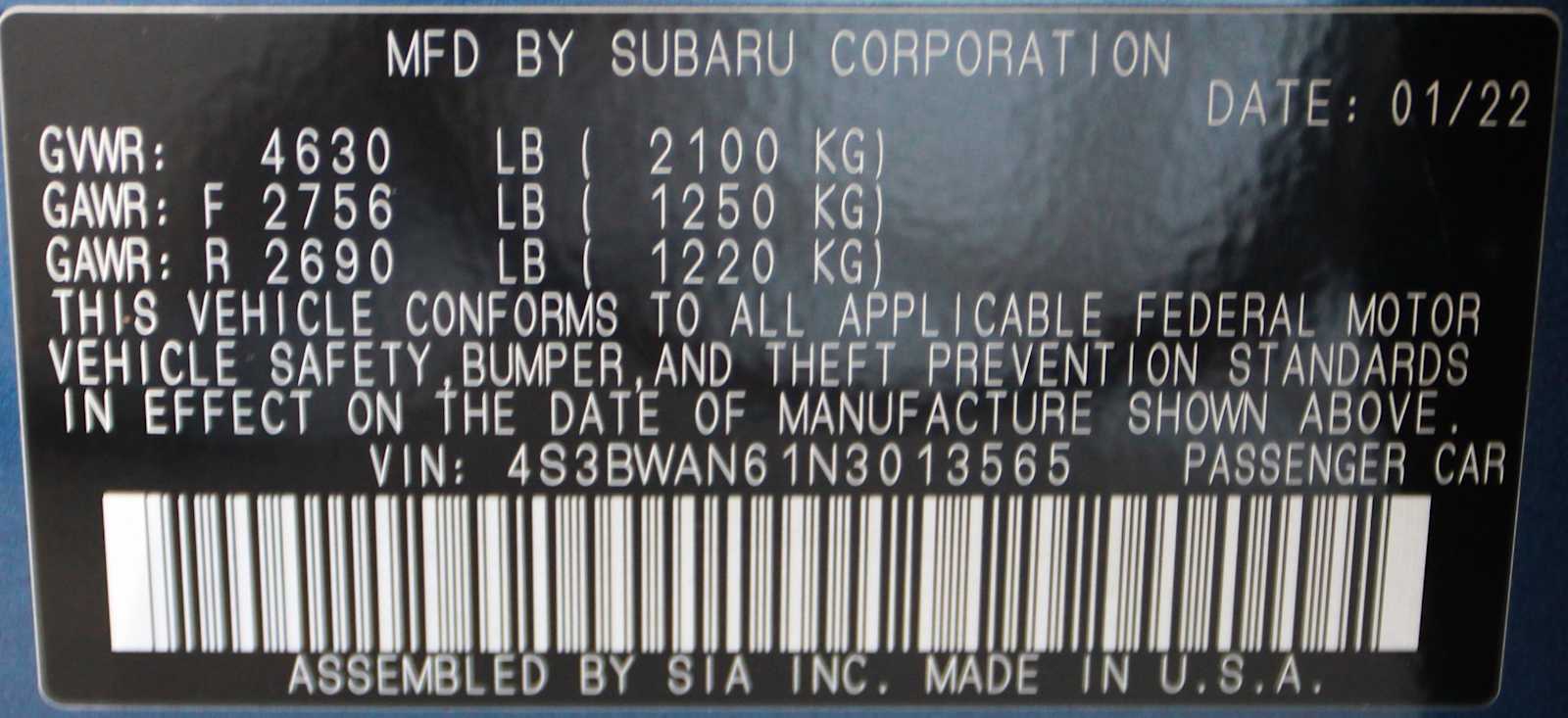 used 2022 Subaru Legacy car, priced at $23,797