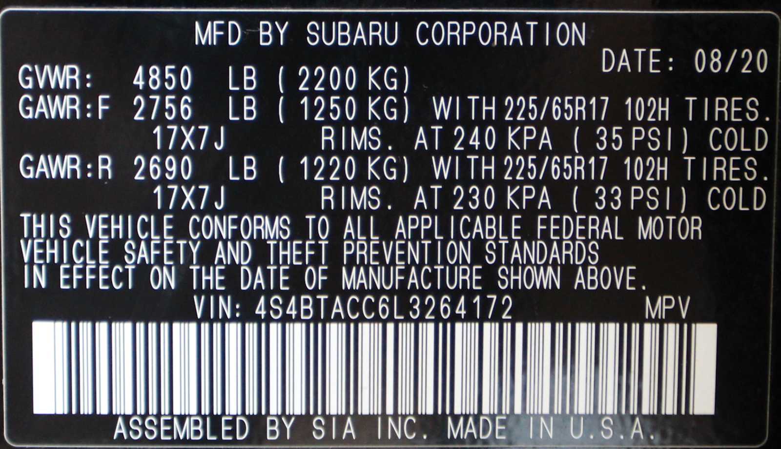 used 2020 Subaru Outback car, priced at $19,497