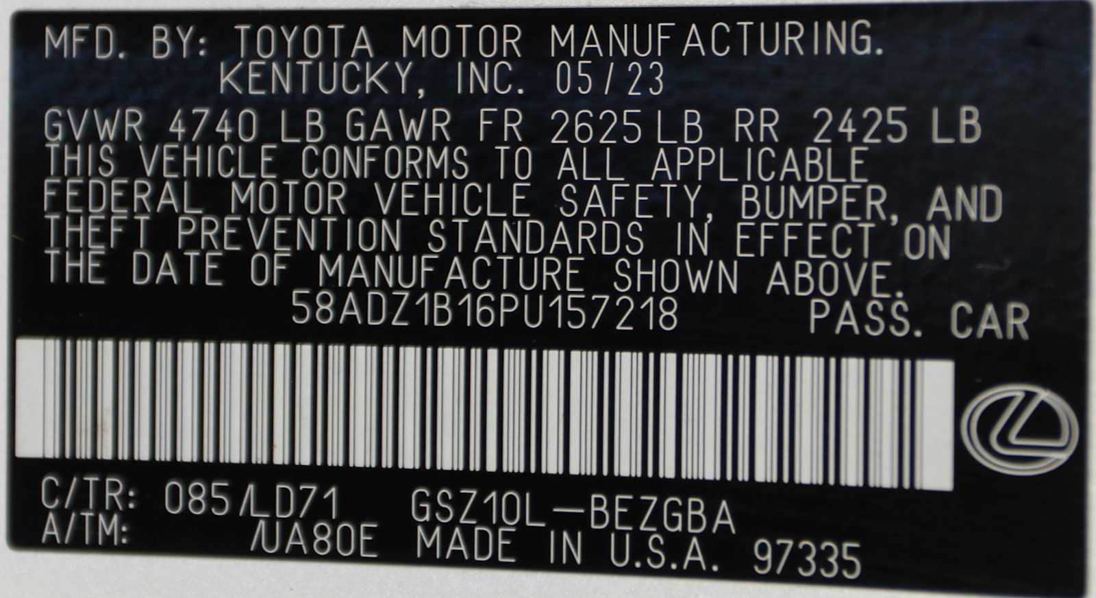 used 2023 Lexus ES 350 car, priced at $35,997