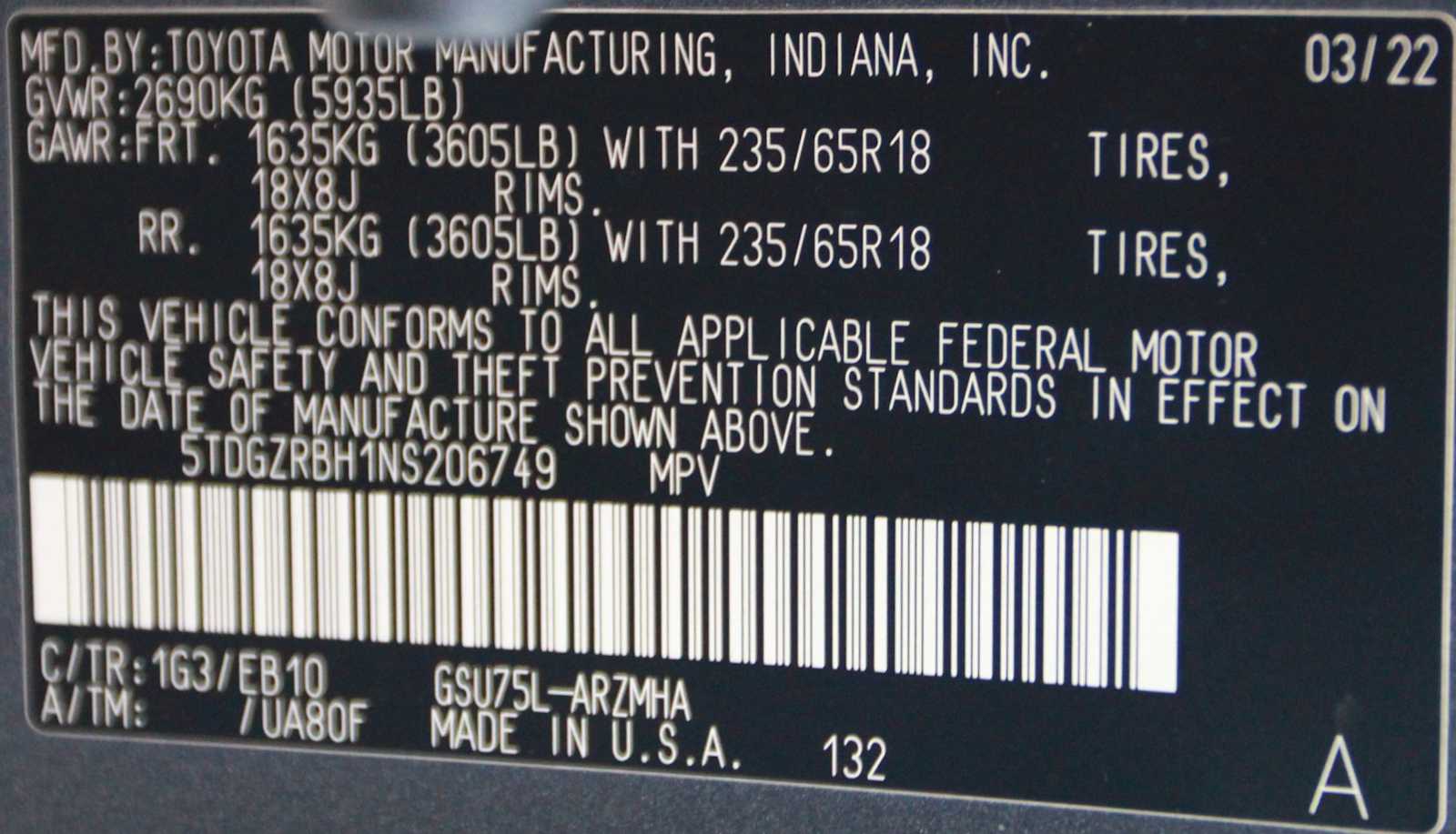 used 2022 Toyota Highlander car, priced at $35,797