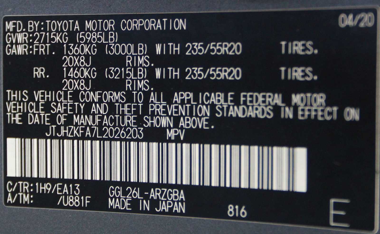 used 2020 Lexus RX 350L car, priced at $33,997