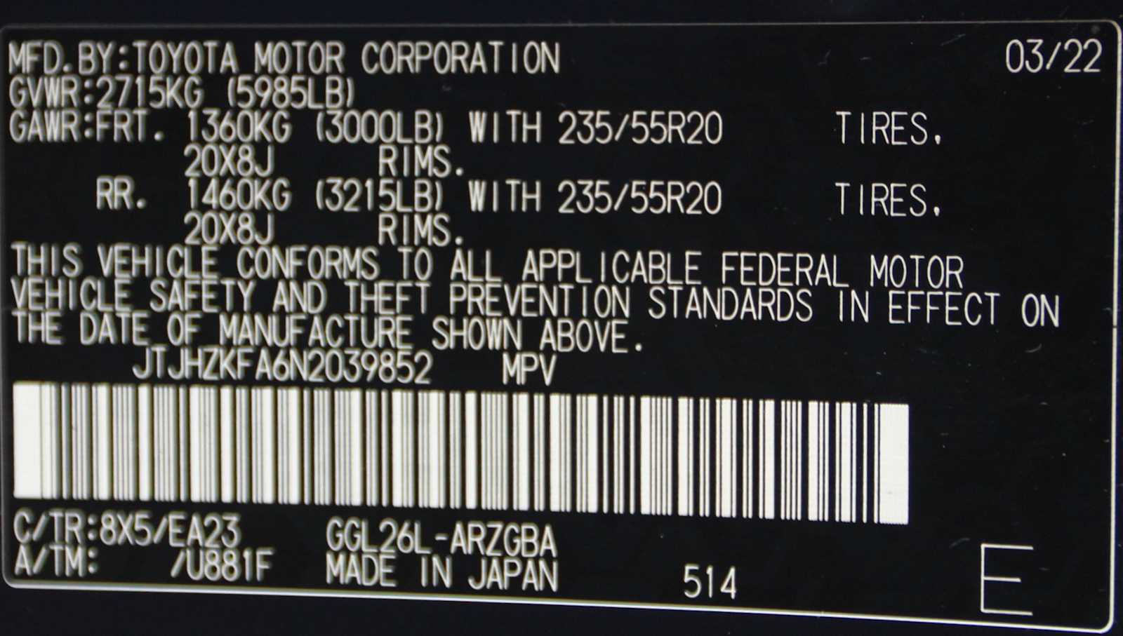 used 2022 Lexus RX 350L car, priced at $33,497