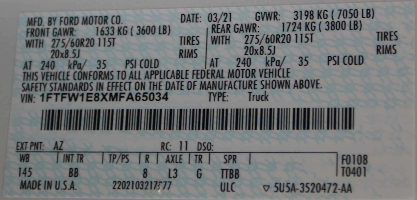 used 2021 Ford F-150 car, priced at $48,497