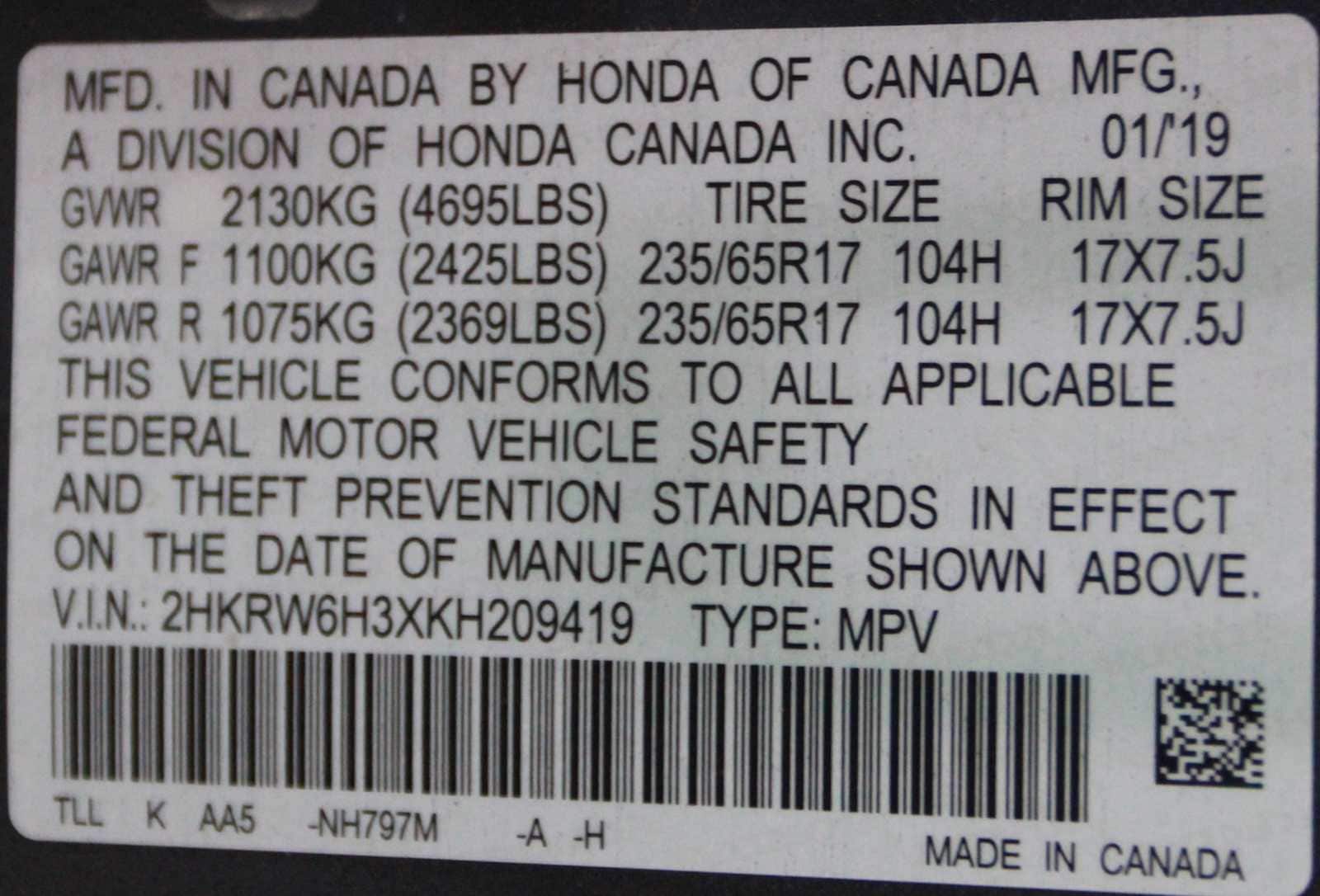 used 2019 Honda CR-V car, priced at $19,997