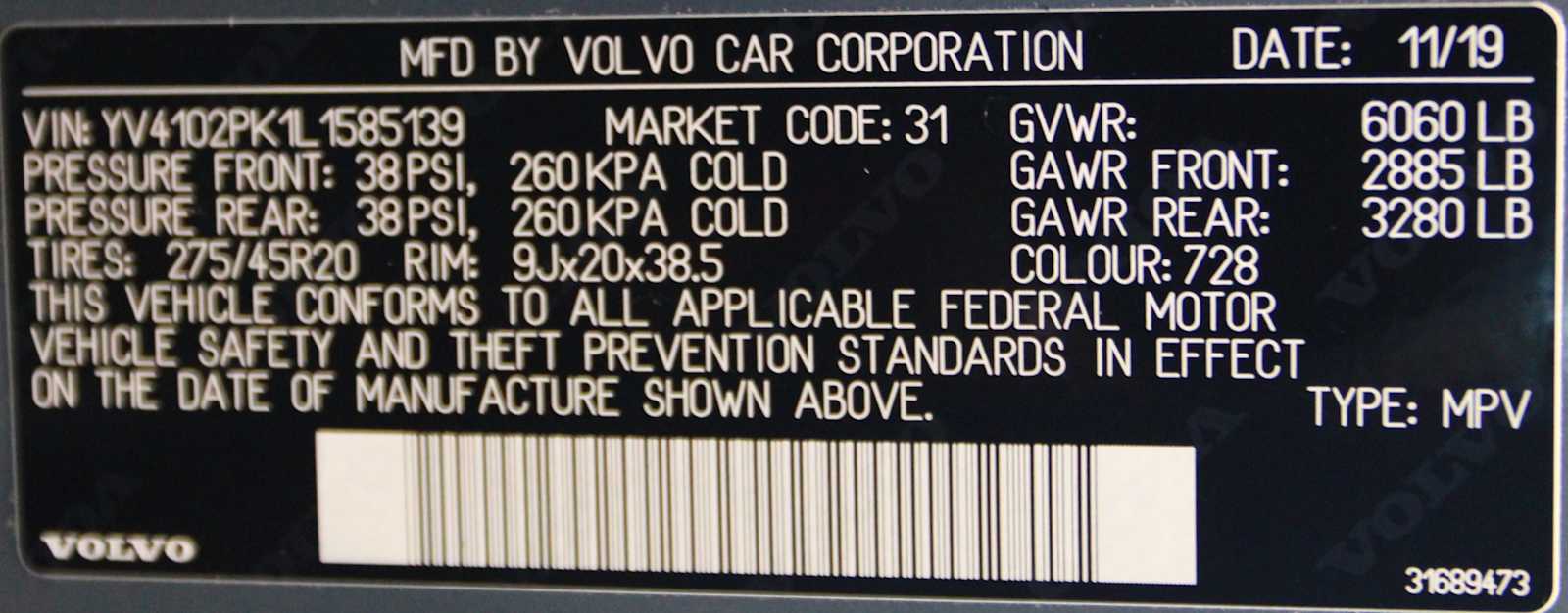 used 2020 Volvo XC90 car, priced at $22,897