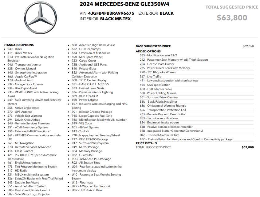 used 2024 Mercedes-Benz GLE 350 car, priced at $49,998