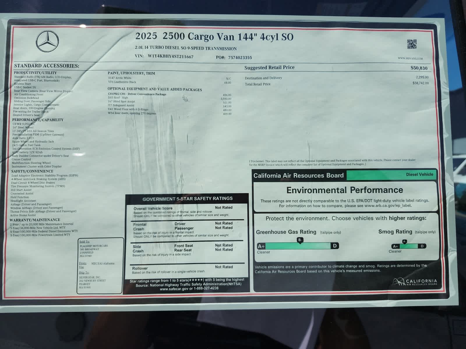 new 2025 Mercedes-Benz Sprinter 2500 car