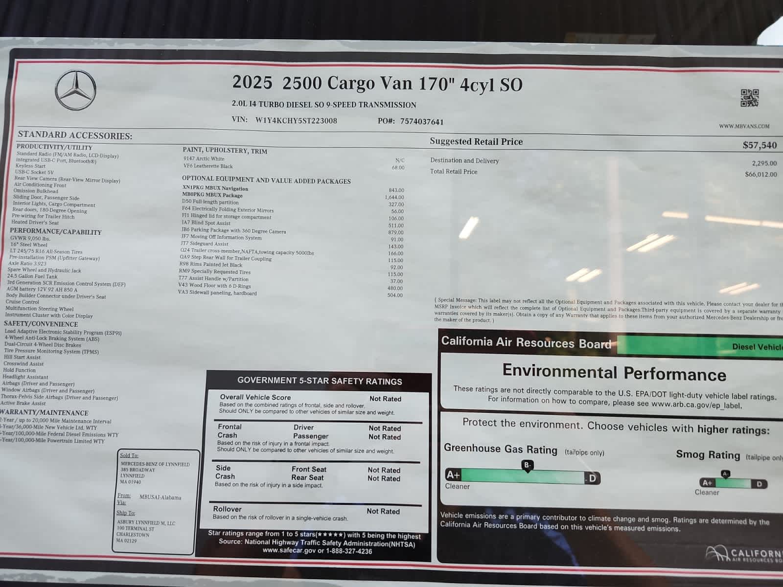 new 2025 Mercedes-Benz Sprinter 2500 car