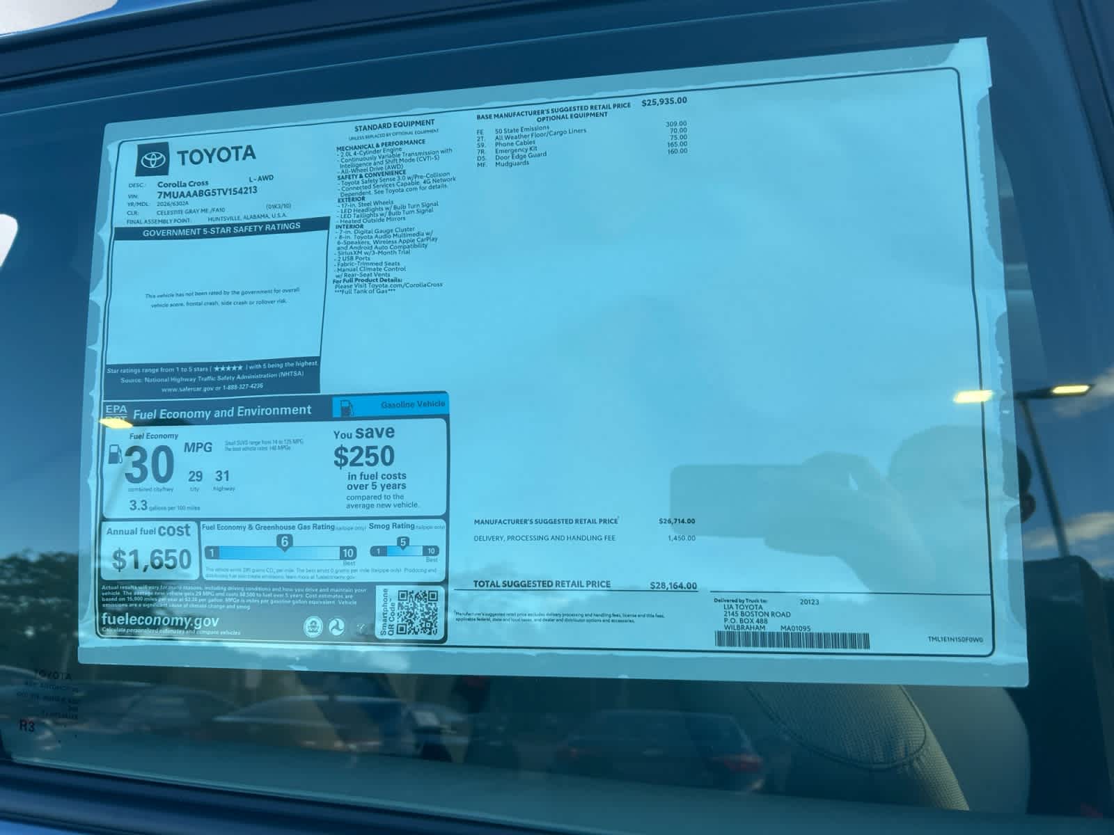 new 2026 Toyota Corolla Cross car, priced at $28,164