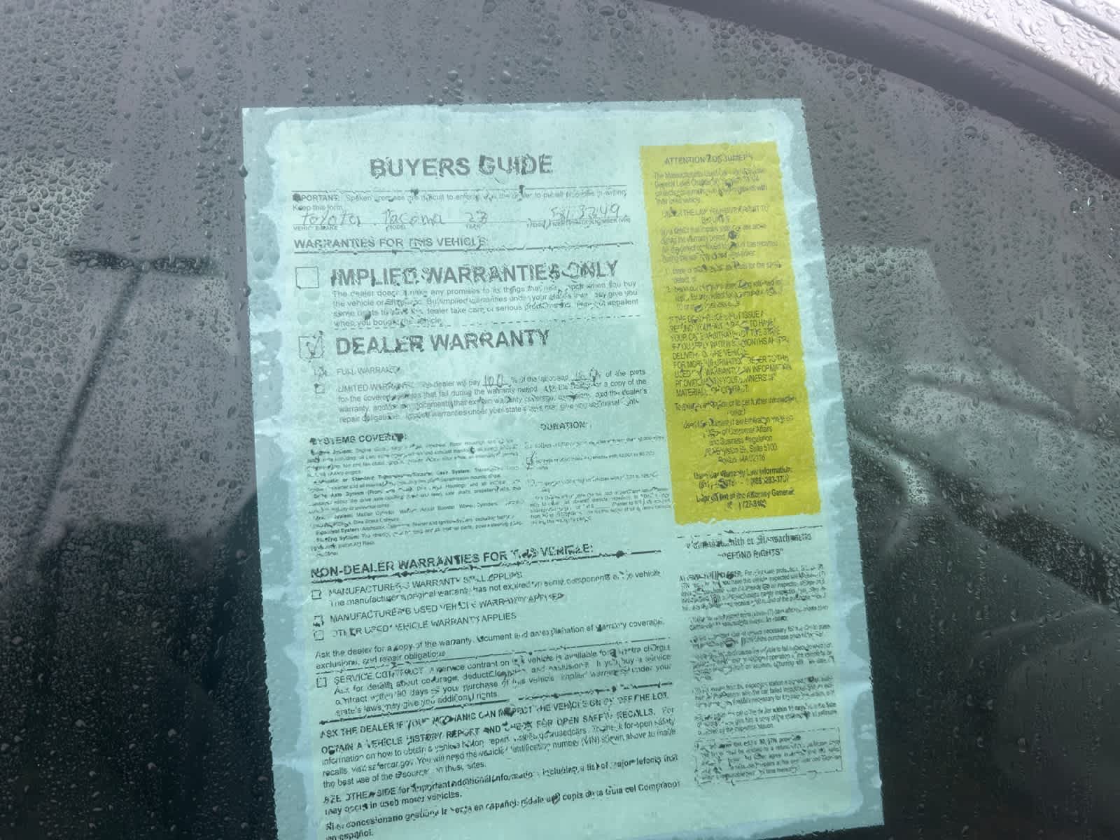 used 2023 Toyota Tacoma car, priced at $34,497