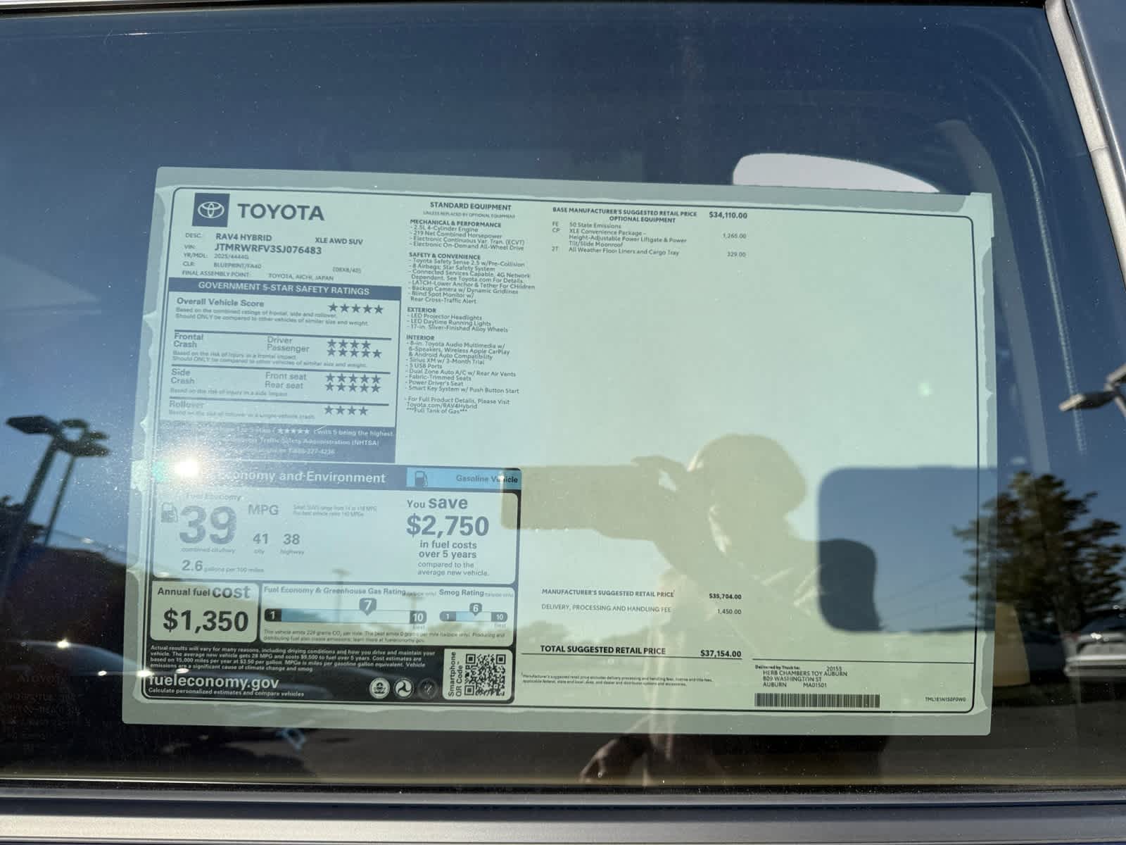 new 2025 Toyota RAV4 Hybrid car, priced at $37,154