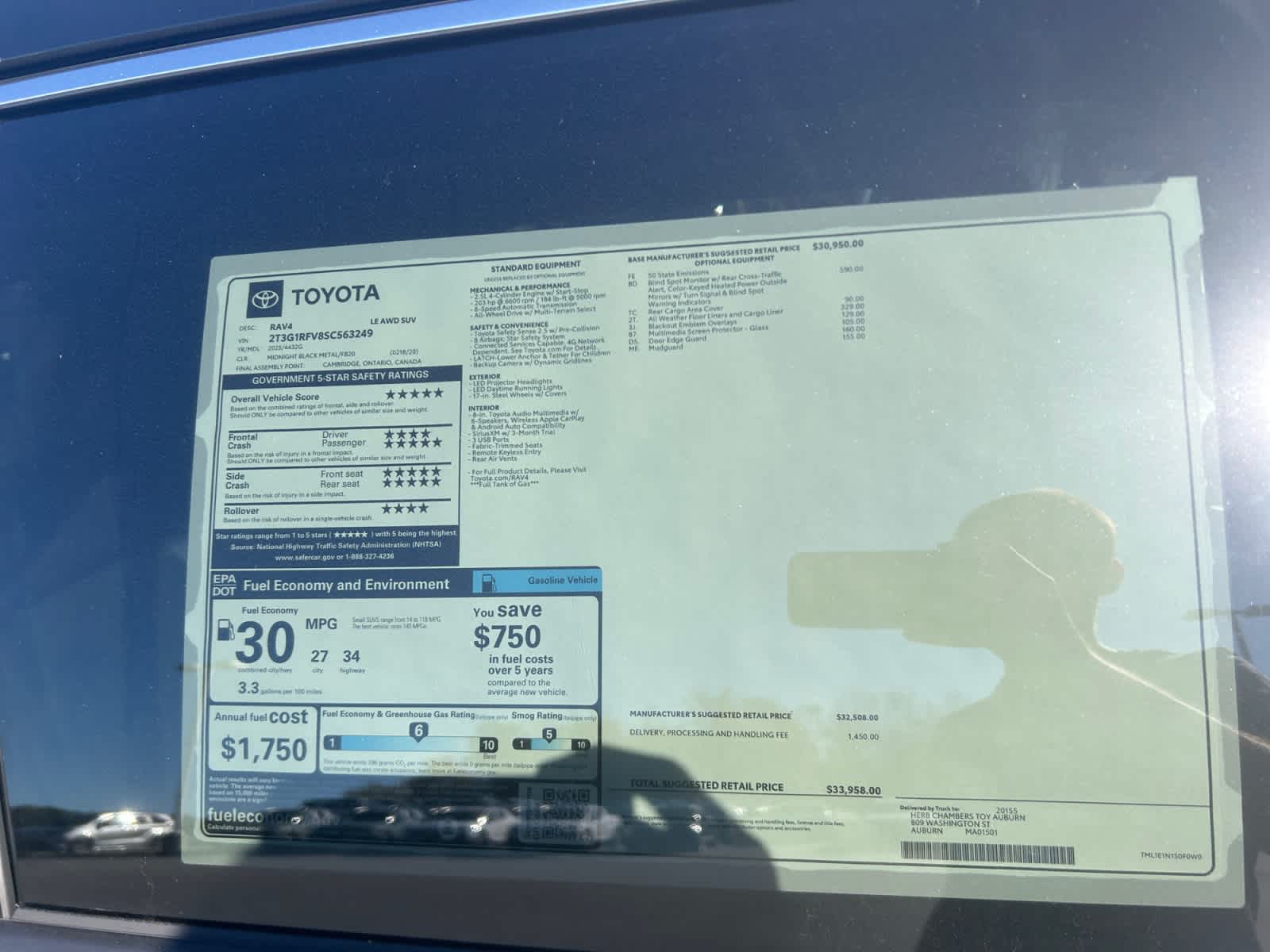 new 2025 Toyota RAV4 car, priced at $33,958