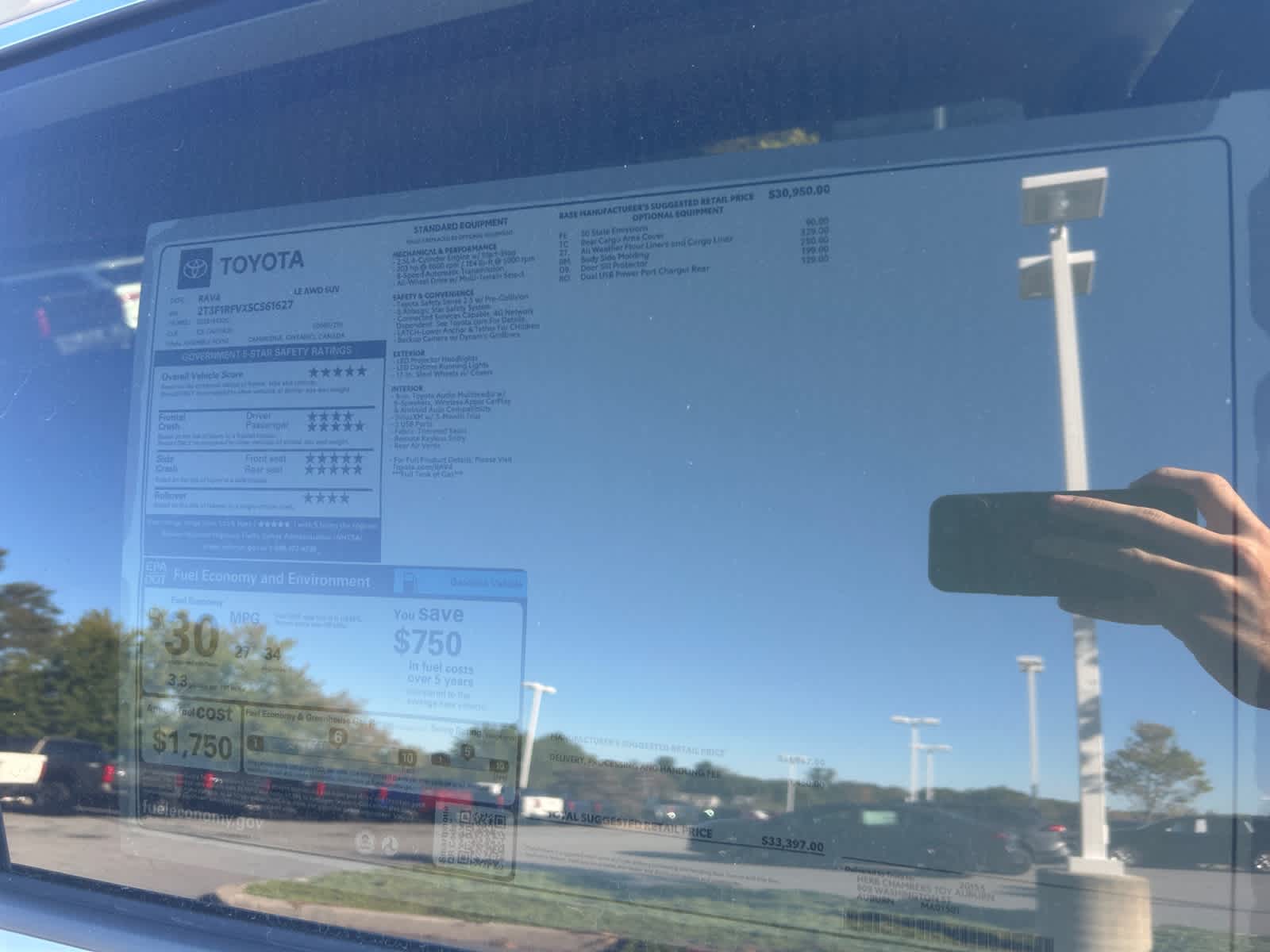 new 2025 Toyota RAV4 car, priced at $33,397