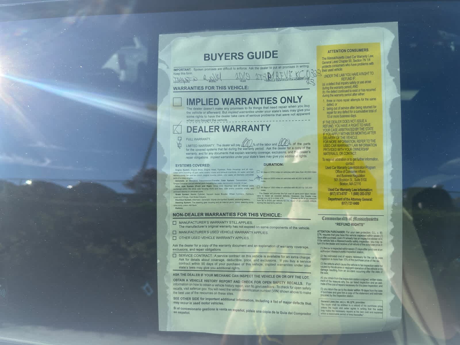 used 2019 Toyota RAV4 car, priced at $25,497