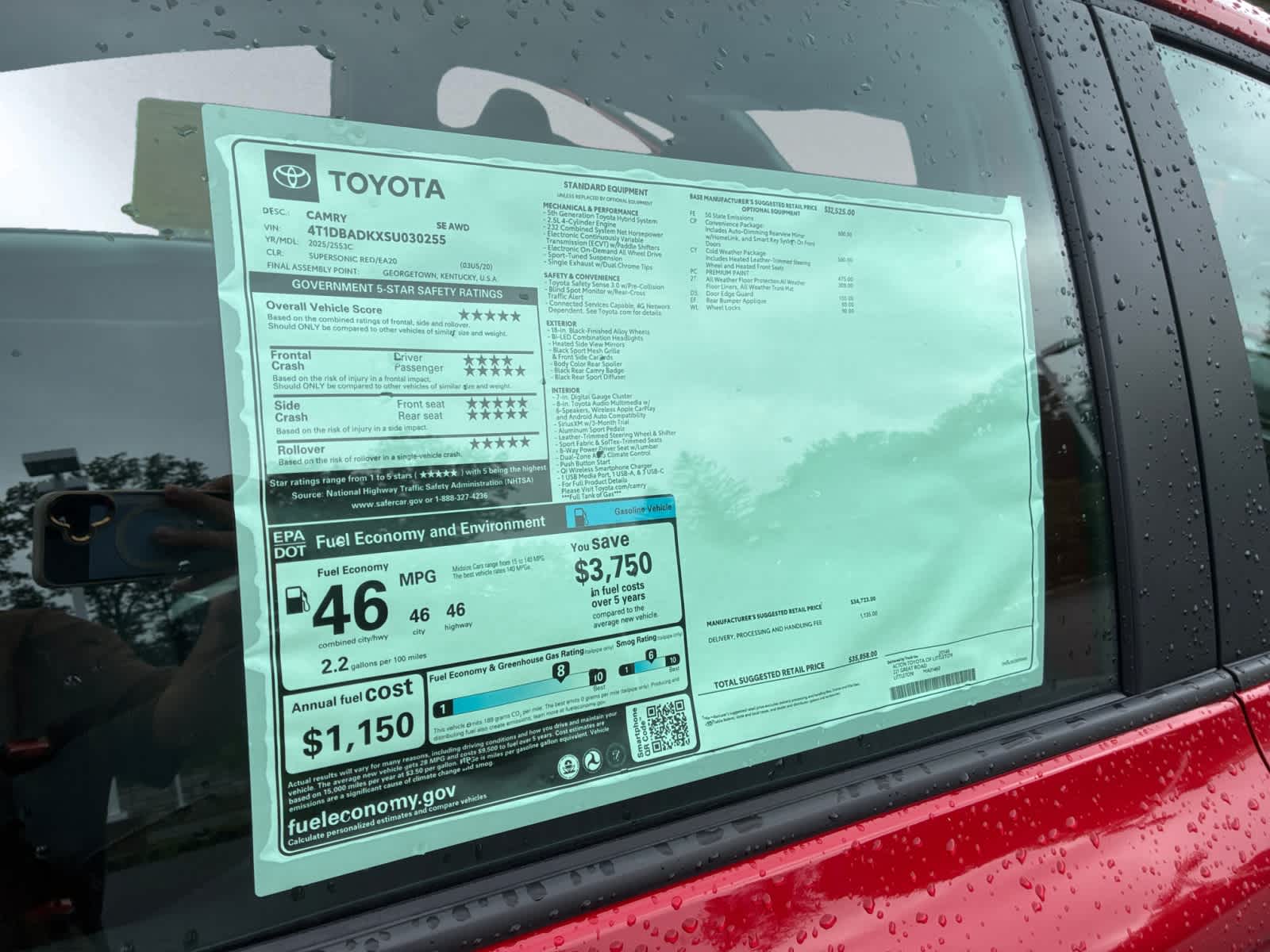 new 2025 Toyota Camry car, priced at $35,858