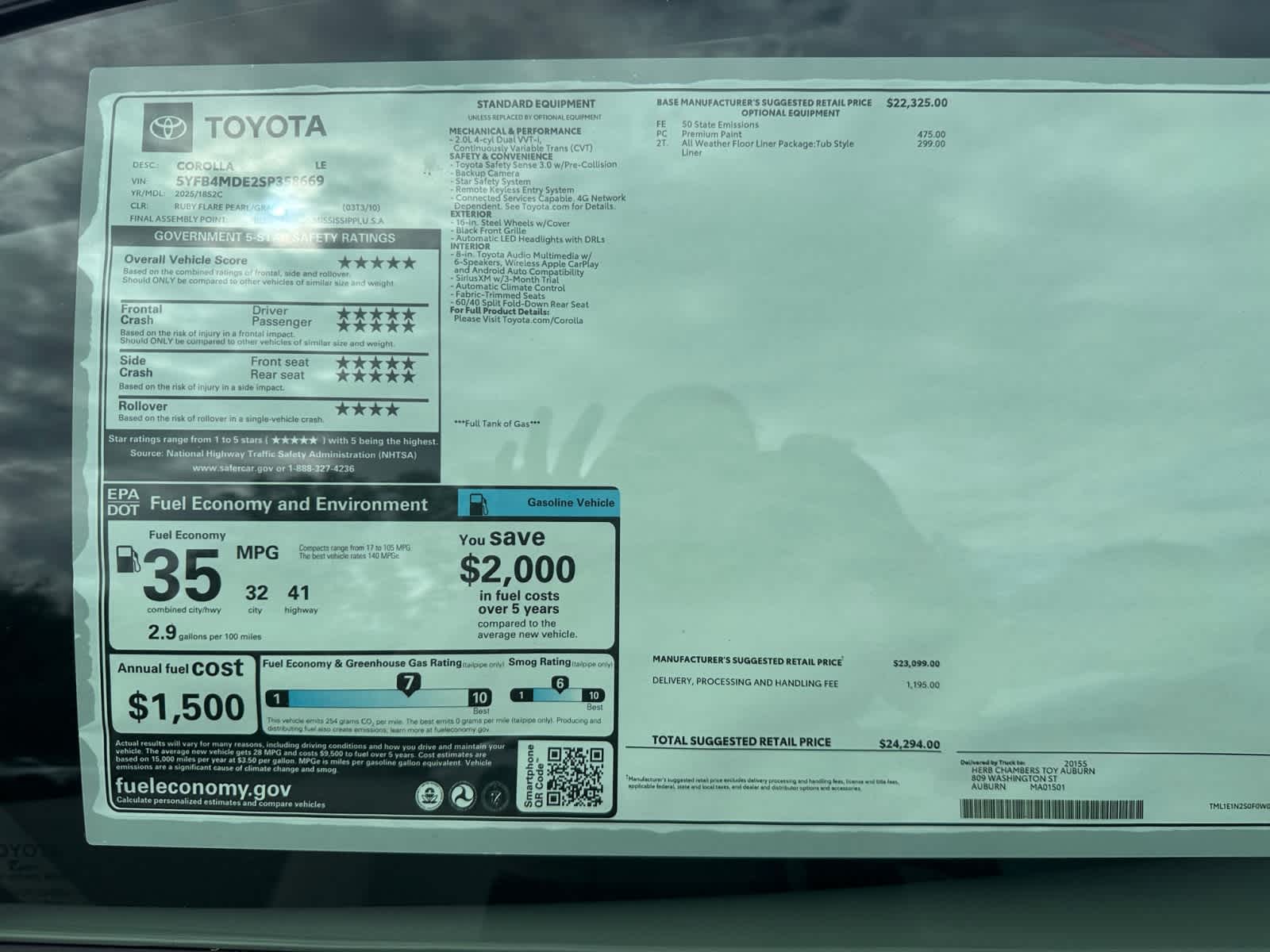 new 2025 Toyota Corolla car, priced at $24,294
