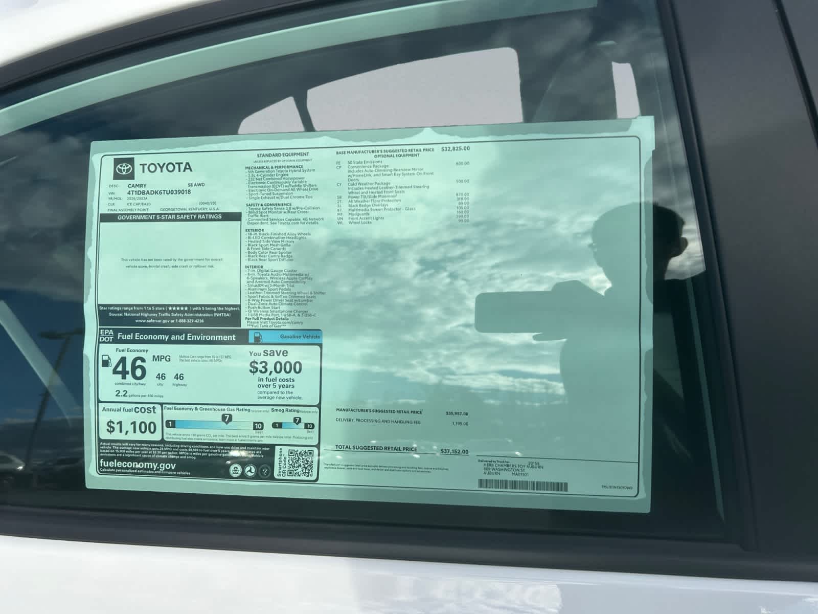new 2026 Toyota Camry car, priced at $37,152