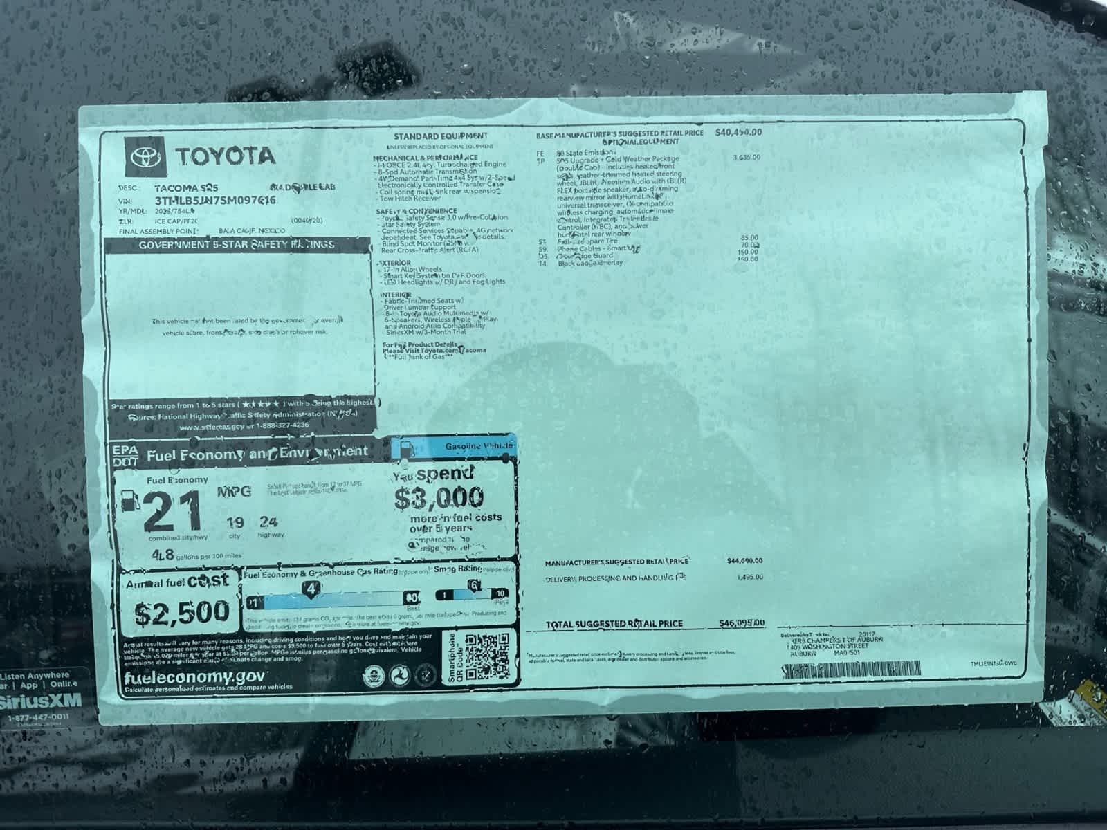 new 2025 Toyota Tacoma car, priced at $46,095