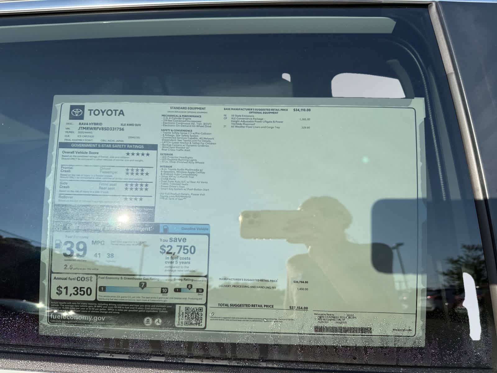new 2025 Toyota RAV4 Hybrid car, priced at $37,154