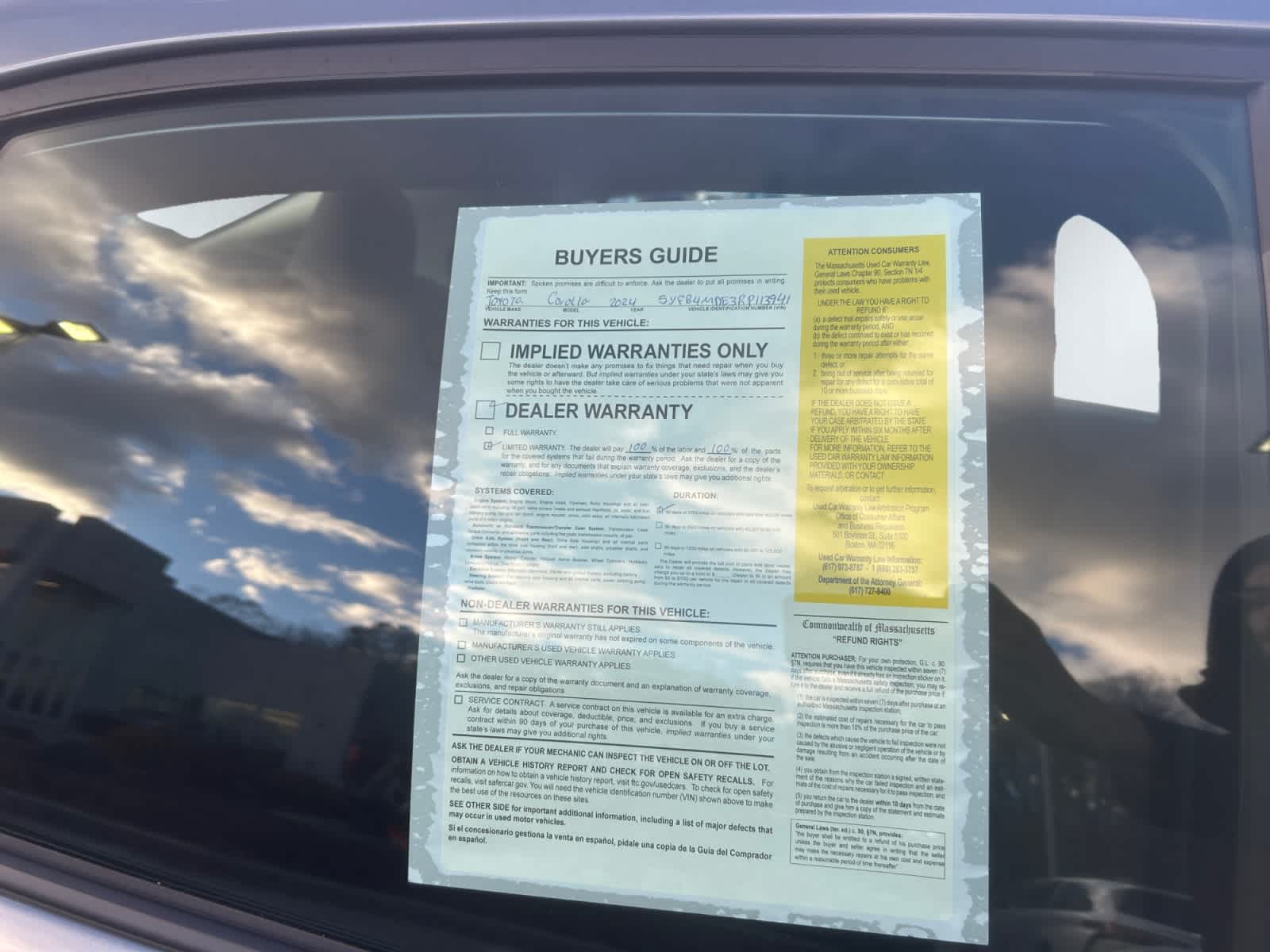 used 2024 Toyota Corolla car, priced at $26,497