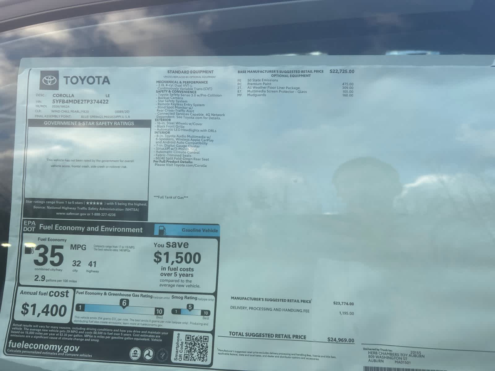 new 2026 Toyota Corolla car, priced at $24,969