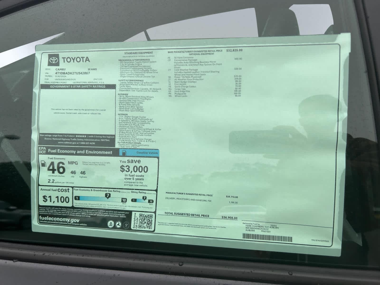 new 2026 Toyota Camry car, priced at $36,908