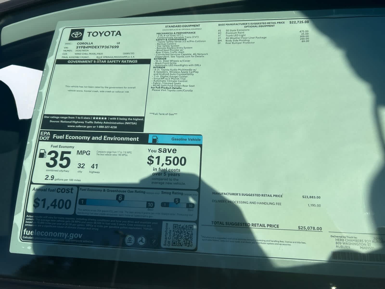 new 2026 Toyota Corolla car, priced at $25,078