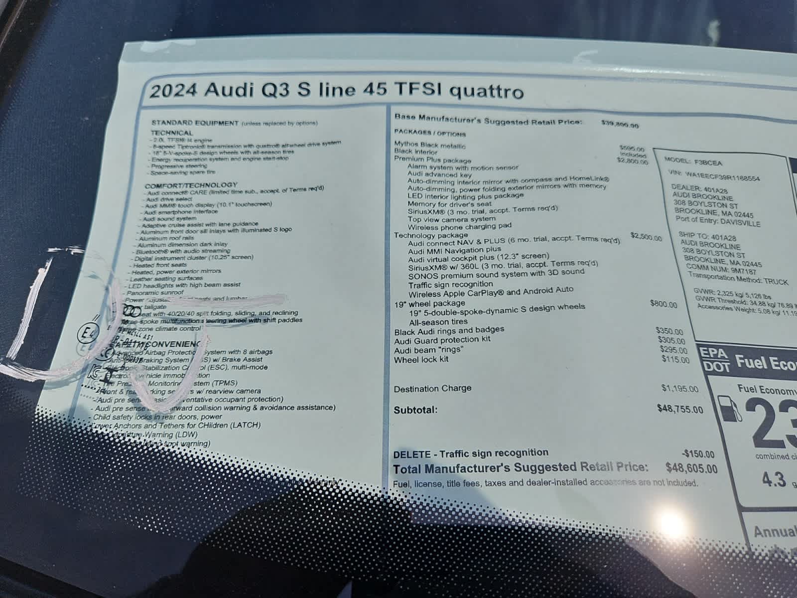 new 2024 Audi Q3 car, priced at $48,605