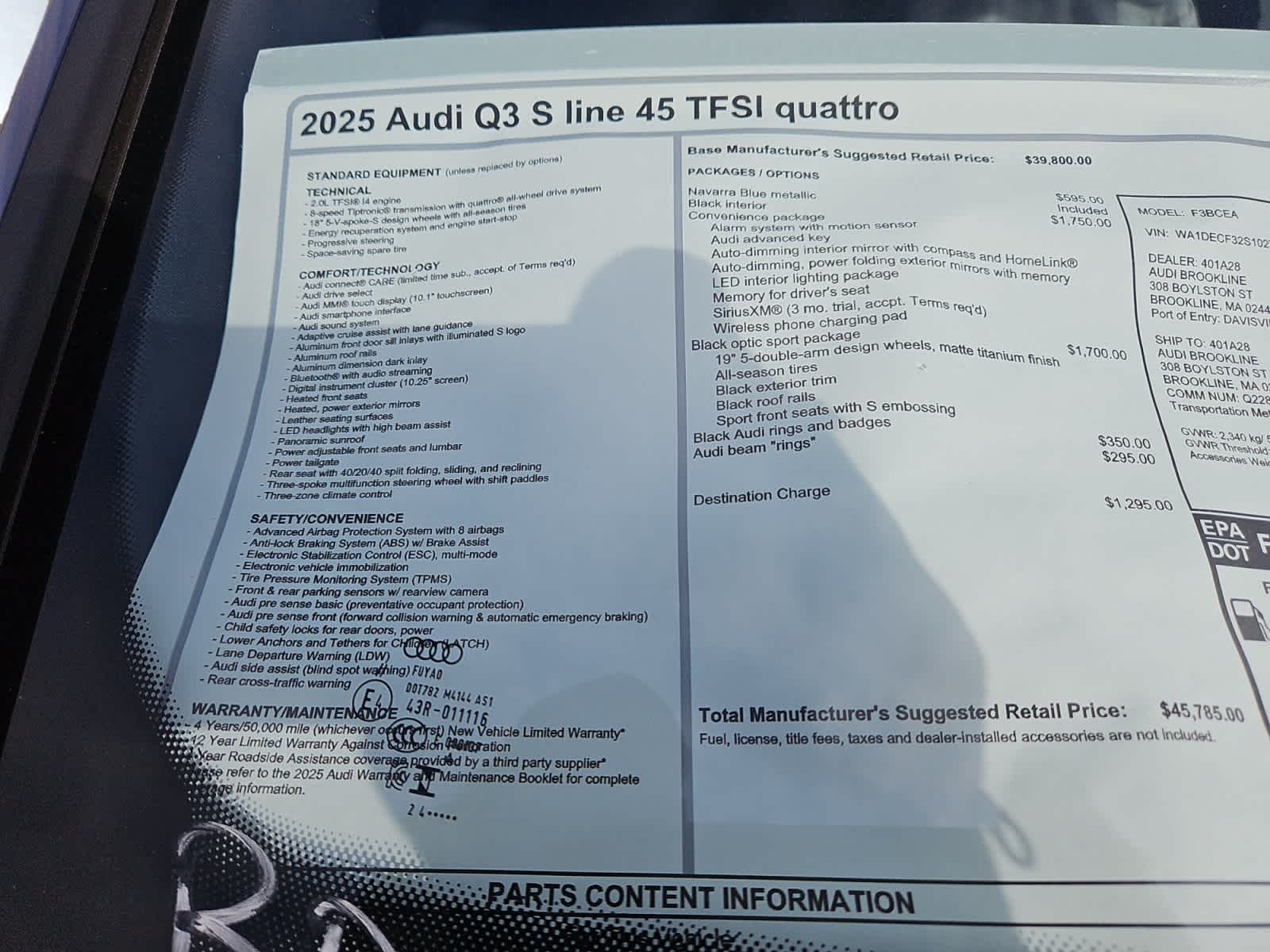 new 2025 Audi Q3 car, priced at $45,785