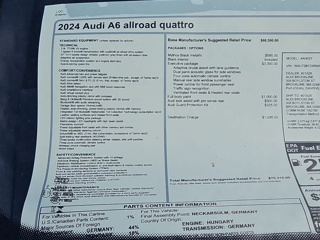 new 2024 Audi A6 allroad car, priced at $75,315