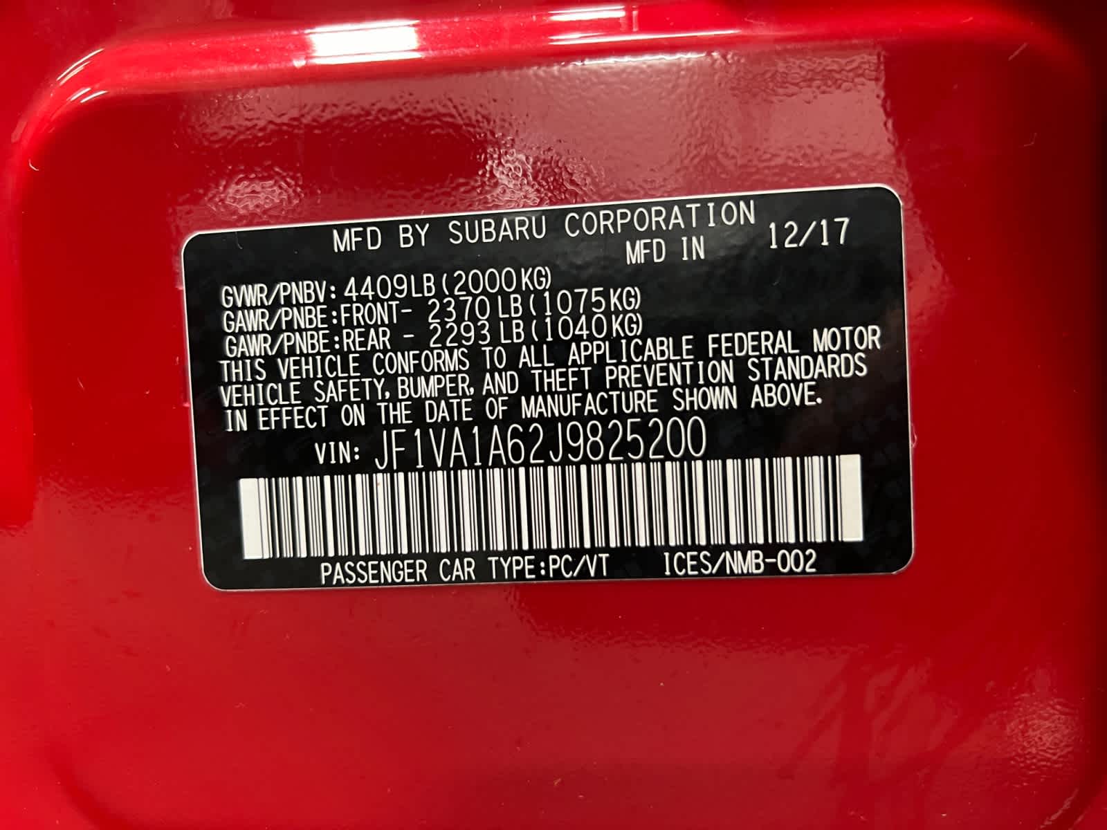 used 2018 Subaru WRX car, priced at $19,498
