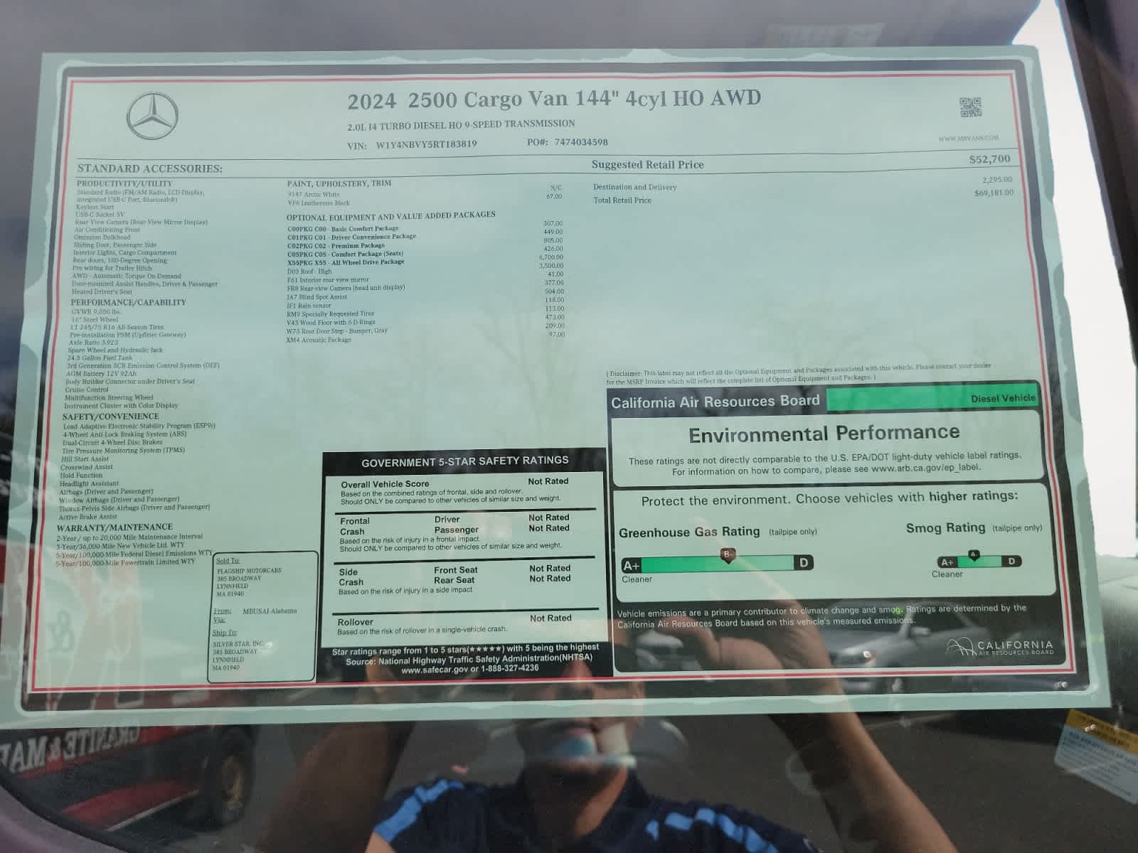 used 2024 Mercedes-Benz Sprinter 2500 car, priced at $64,997