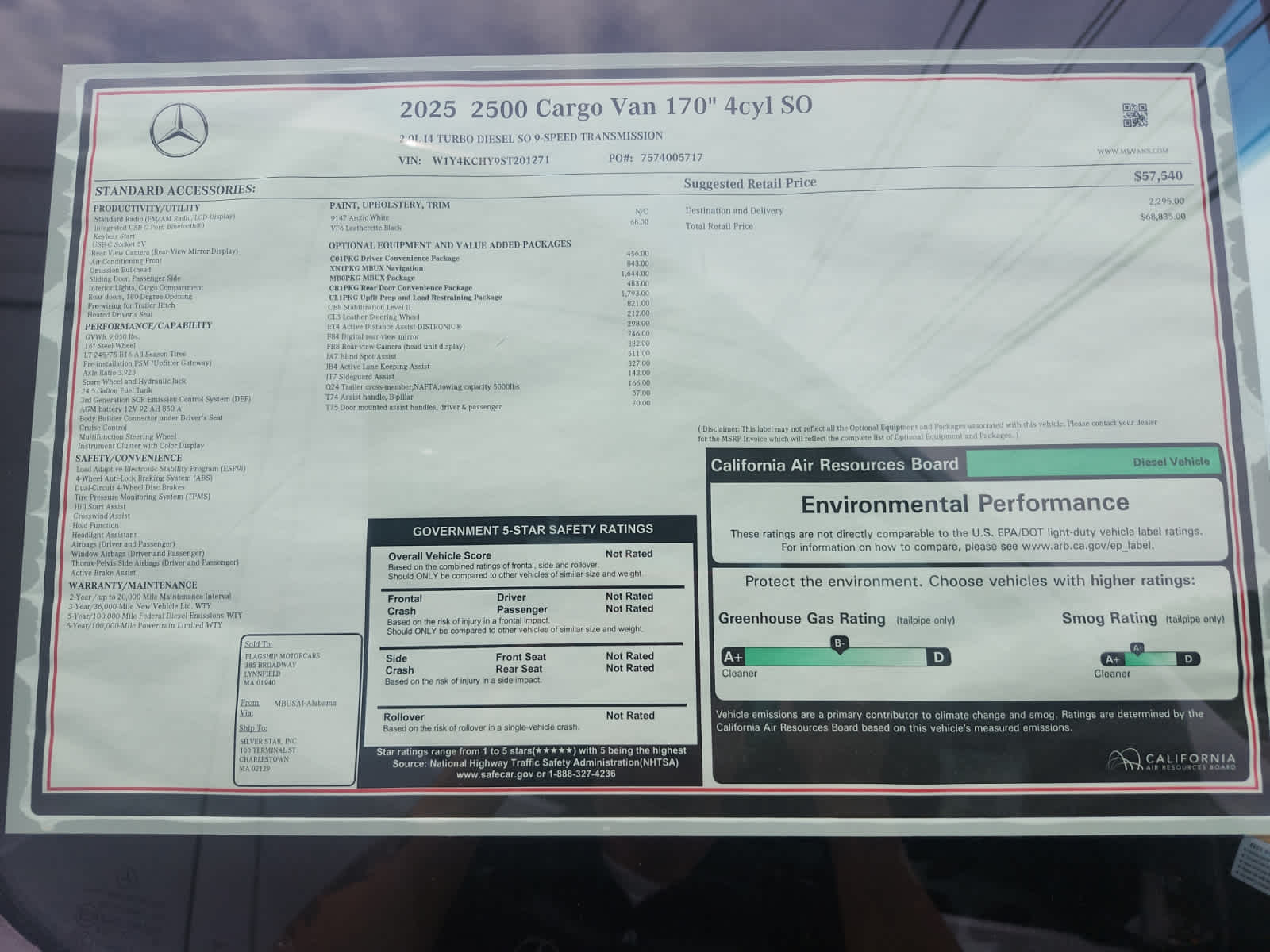 new 2025 Mercedes-Benz Sprinter 2500 car