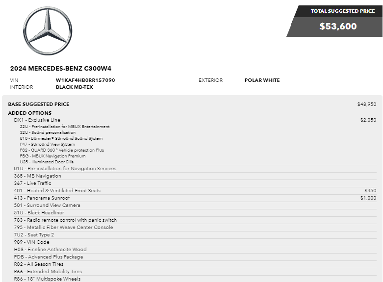 used 2024 Mercedes-Benz C-Class car, priced at $48,998