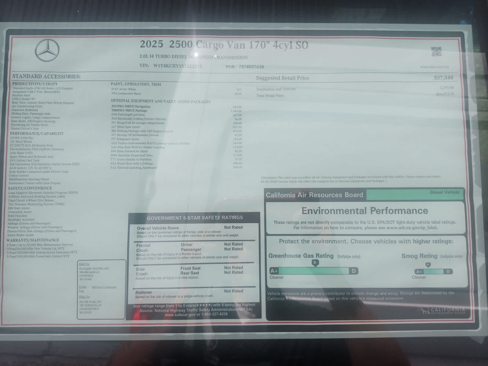 new 2025 Mercedes-Benz Sprinter 2500 car