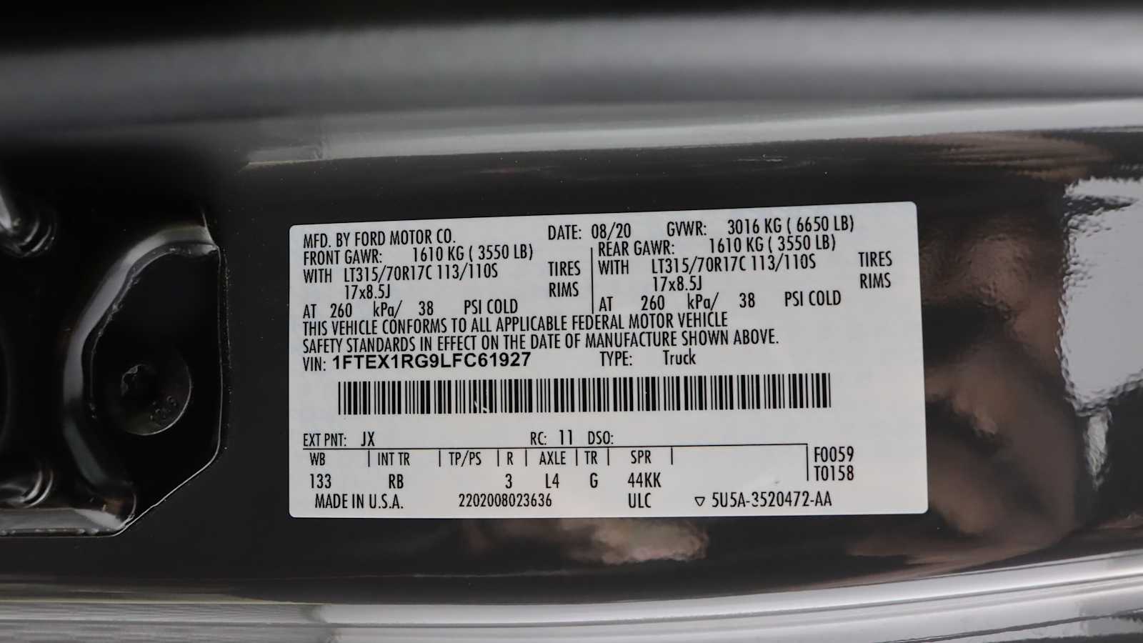 used 2020 Ford F-150 car, priced at $53,698