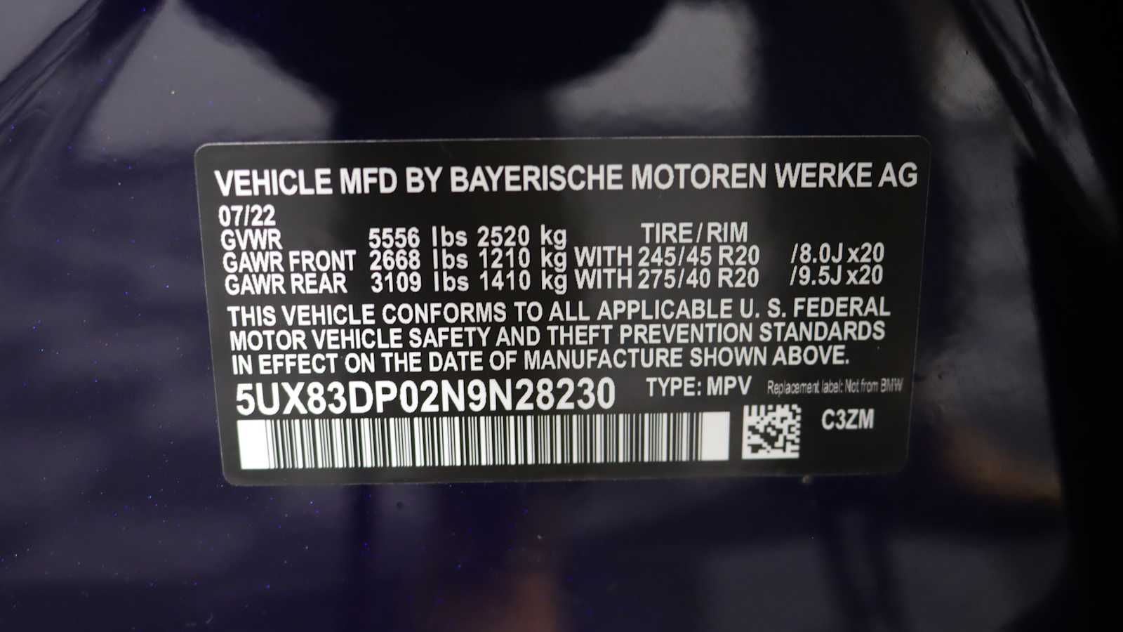 used 2022 BMW X3 car, priced at $46,798