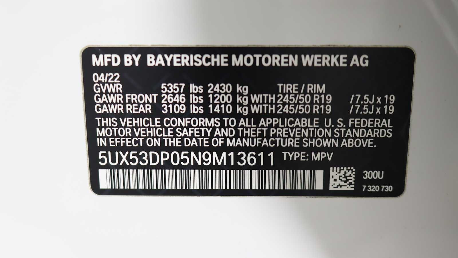 used 2022 BMW X3 car, priced at $34,898