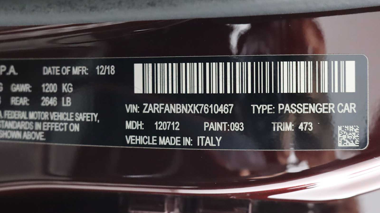 used 2019 Alfa Romeo Giulia car, priced at $23,698
