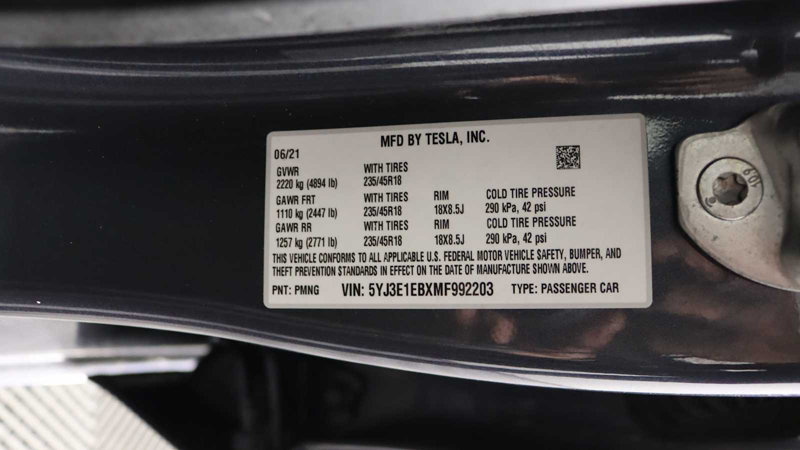 used 2021 Tesla Model 3 car, priced at $26,698