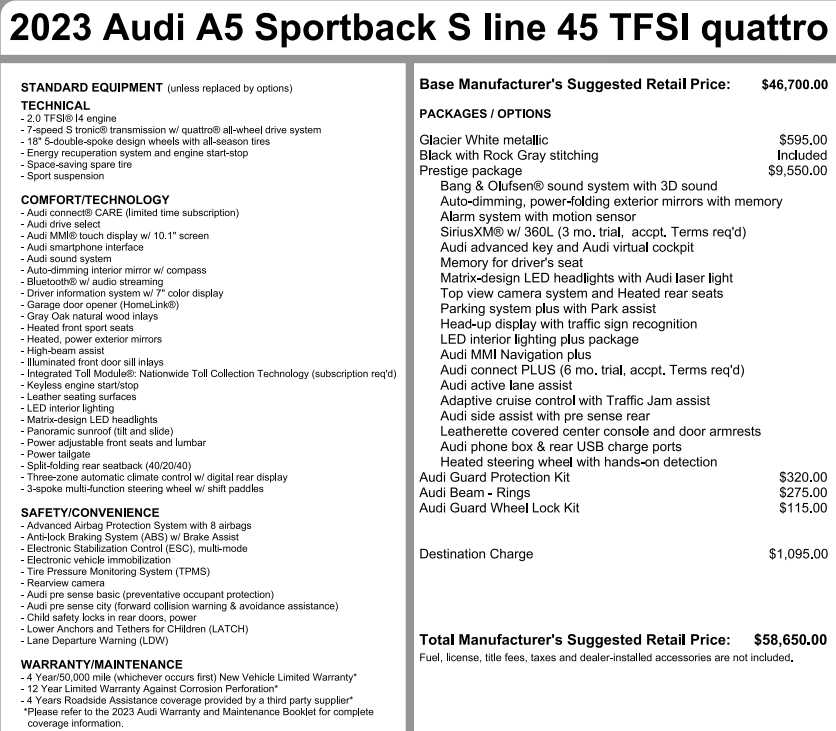 used 2023 Audi A5 Sportback car, priced at $43,998