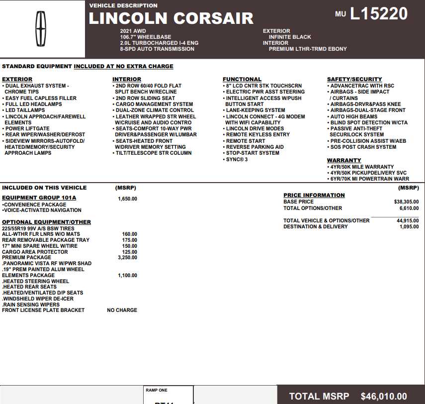 used 2021 Lincoln Corsair car, priced at $28,998