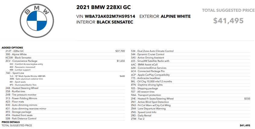 used 2021 BMW 2-Series car, priced at $20,998