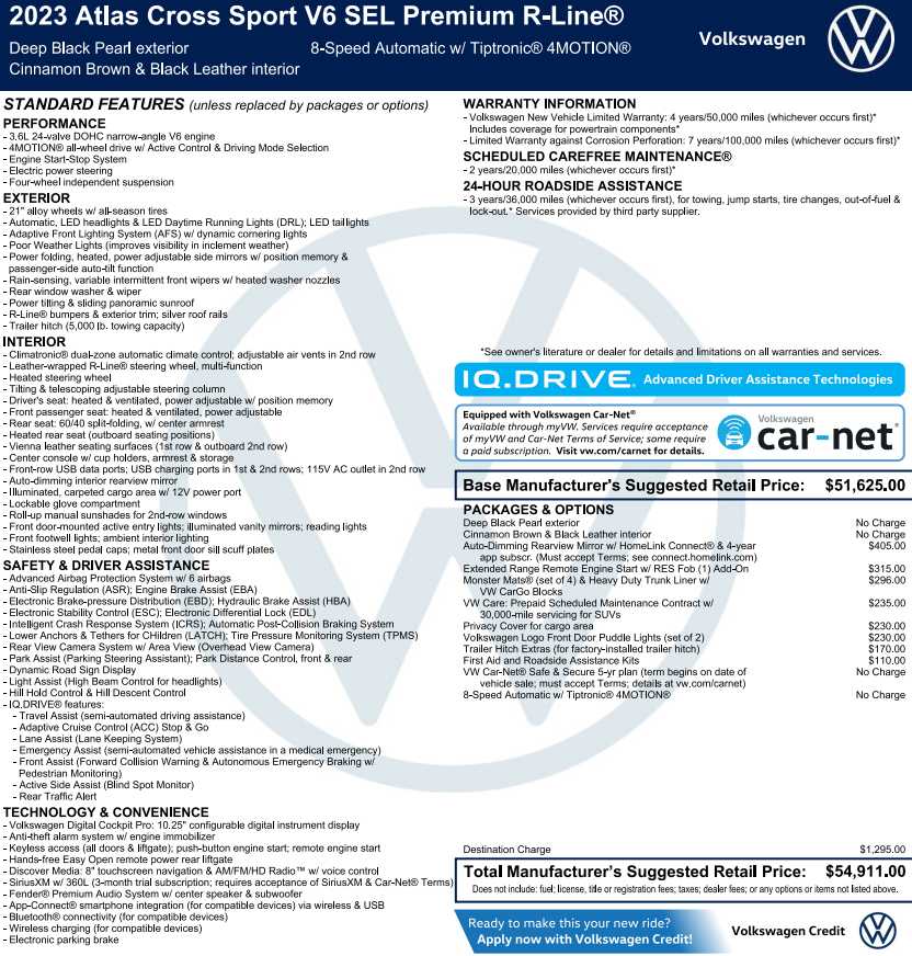 used 2023 Volkswagen Atlas Cross Sport car, priced at $37,998