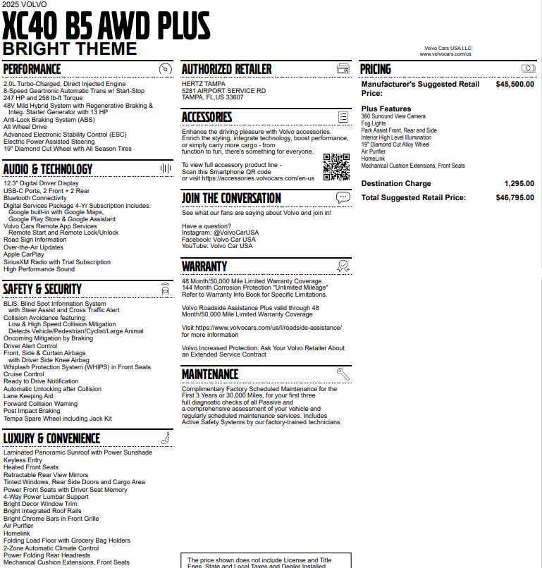 used 2025 Volvo XC40 car, priced at $36,898